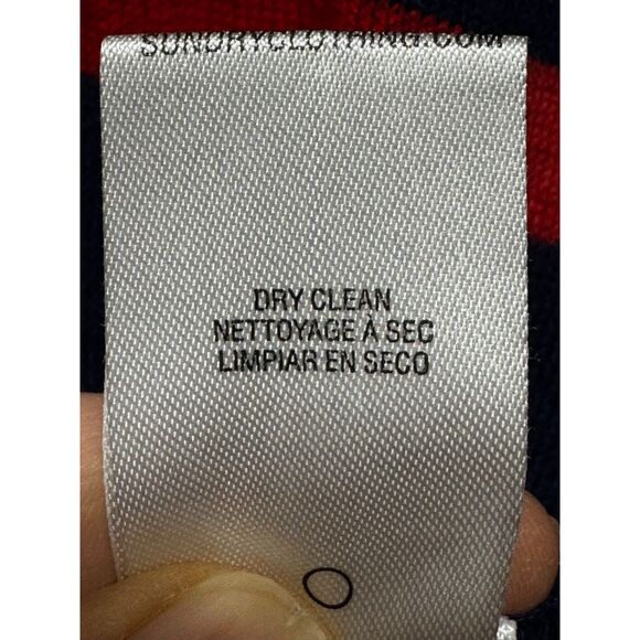 SUNDRY Merino Wool/Cashmere Navy Striped Lightweight Sweater, Sz XS - Picture 7 of 7